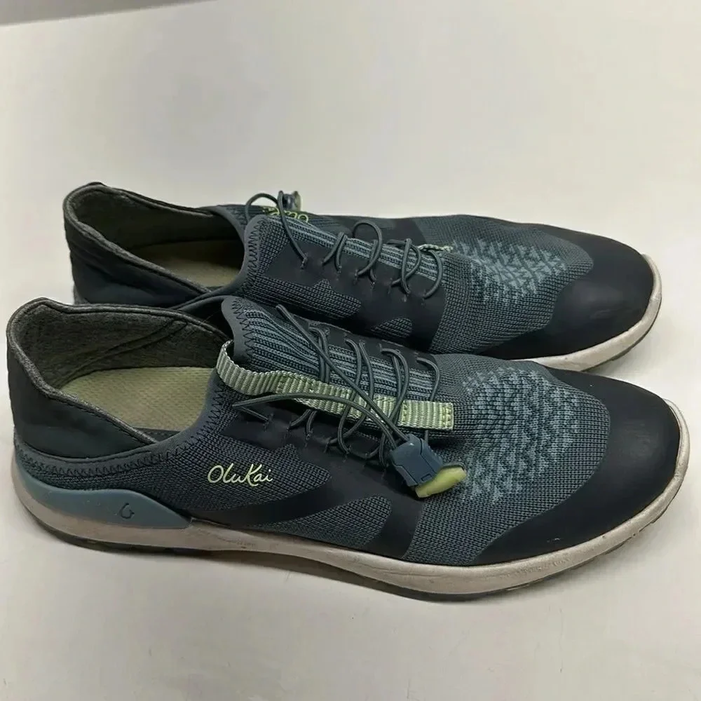 Olukai Miki Trainer Sneakers Shoes Drawstring Athletic Blue Green Women's 8 - Picture 5 of 11